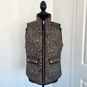 J.CREW Animal Print Puffer Vest